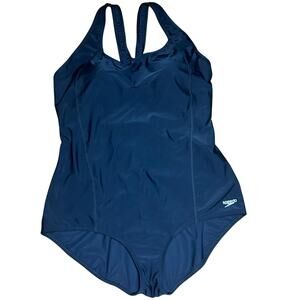 Speedo Women's Princess Seam Ultraback One Piece Full Swimsuit Black Sz 22 Beach